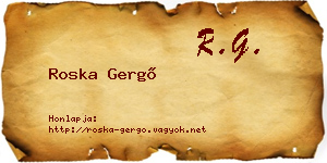 Roska Gergő névjegykártya
